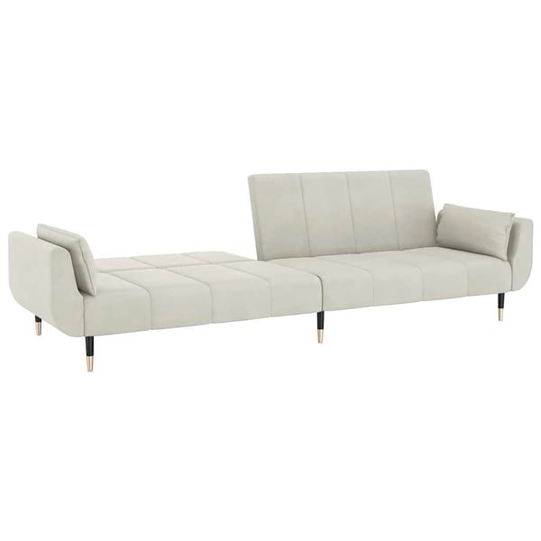 vidaXL 2-personers sovesofa med 2 puder fløjl cremefarvet