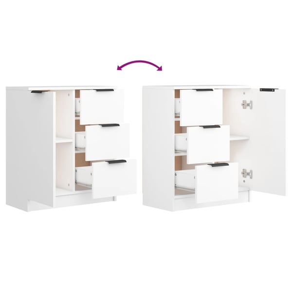 vidaXL Skjenk hvit 60x30x70 cm konstruert tre