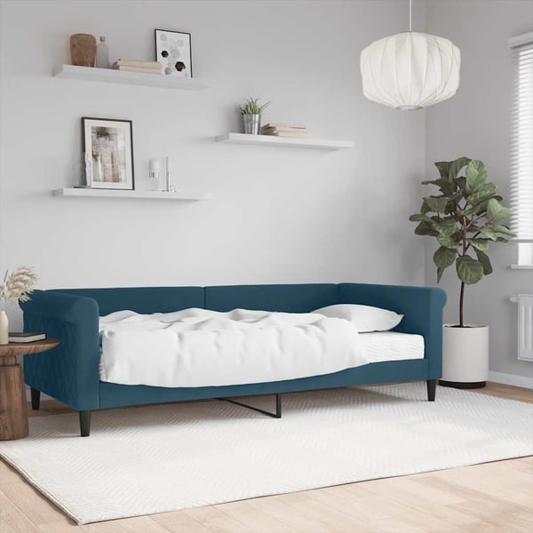 vidaXL daybed med madras 90x200 cm velour blå