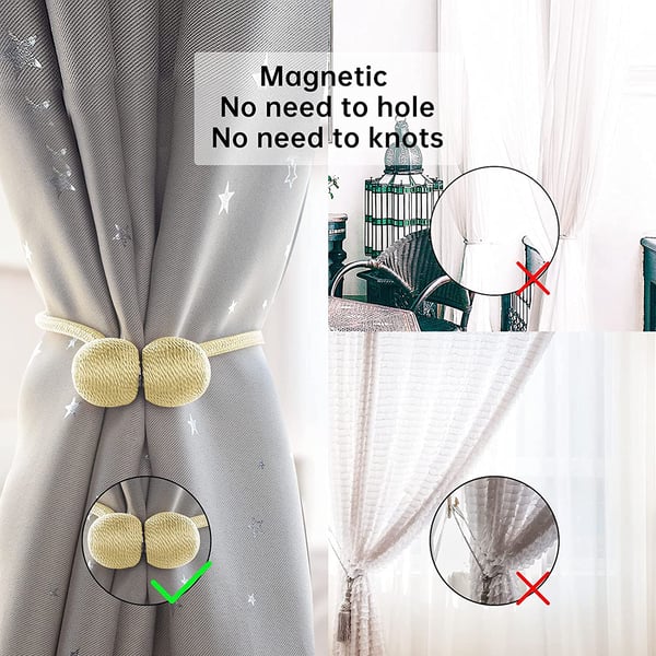 Magnetiskt gardinomtag Guld 2-pack 4-pack