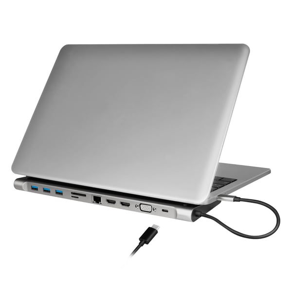 USB-C Dock 11-i-1 HDMI/VGA/RJ45/USB-C 100W