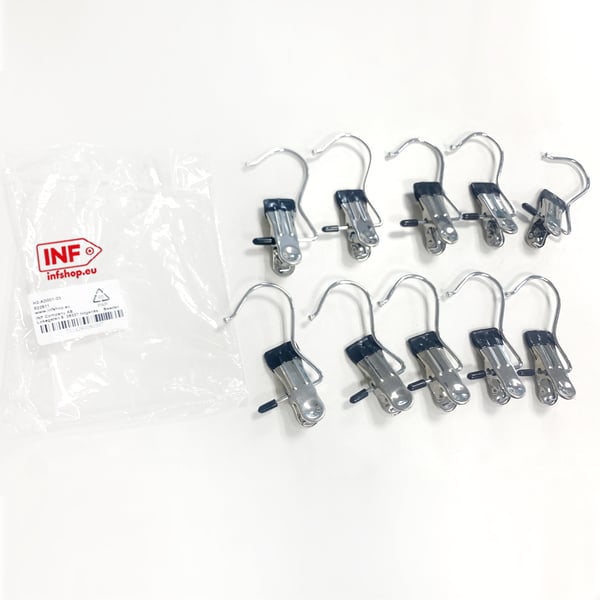 Krog med klemme Rustfrit stål 20-pack