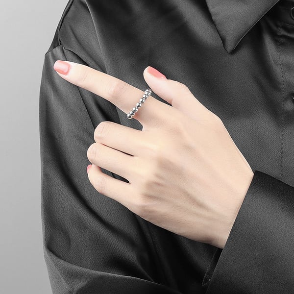 Antistressring med 10 roterbare perler kobberplatina 18.5 mm