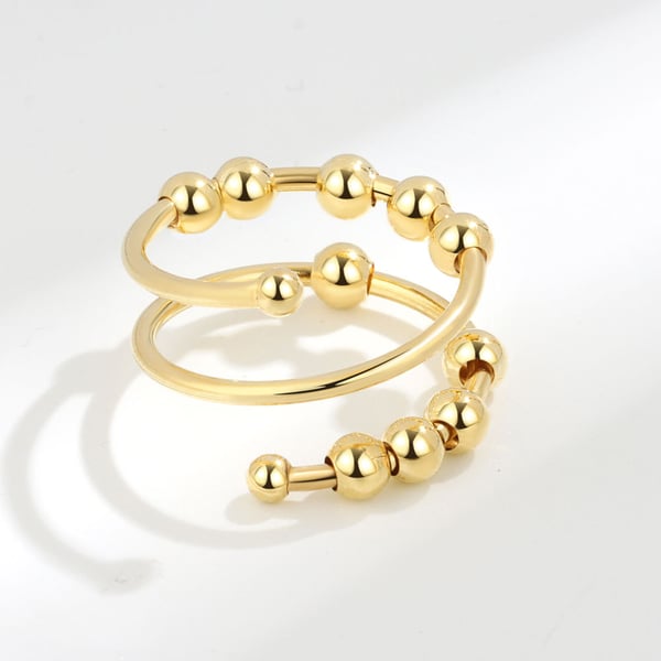 Ring mot stress av kobber, justerbar PlatinumSilver 17 mm