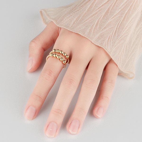 Ring mot stress av kobber, justerbar PlatinumSilver 17 mm