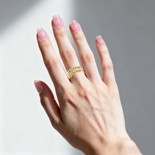Ring mot stress av kobber, justerbar PlatinumSilver 17 mm