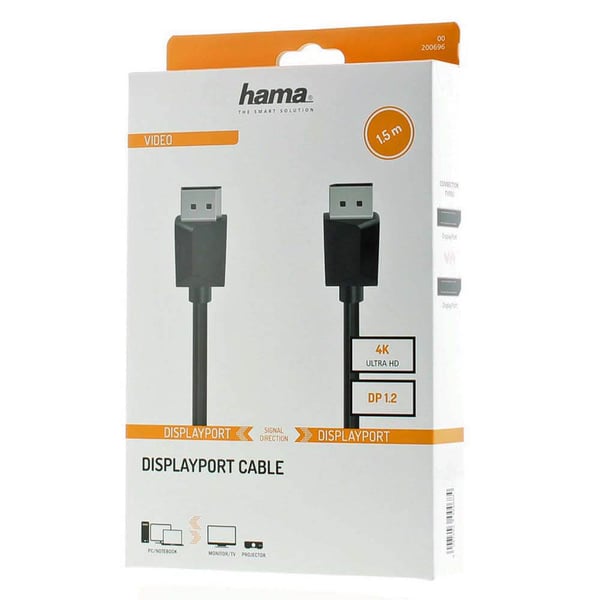 Cable DisplayPort 1.2 Ultra-HD 4K 1.5m Black