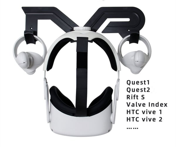 VR vægmonteret opbevaringsstativkrog til Oculus Quest 1/2/Rifts Sort