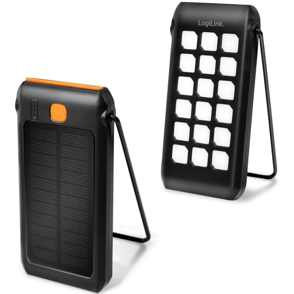 PowerBank 10.000 mAh 18W PD Solcelle Sort