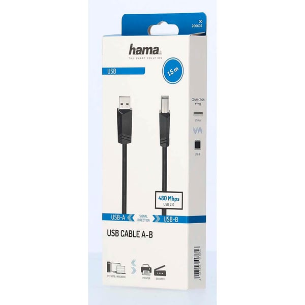 Cable USB 2.0 480 Mbit/s 1,5m Black