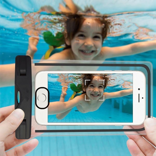 Vandtæt mobiltelefon cover til smartphone universal Sort 2-pack