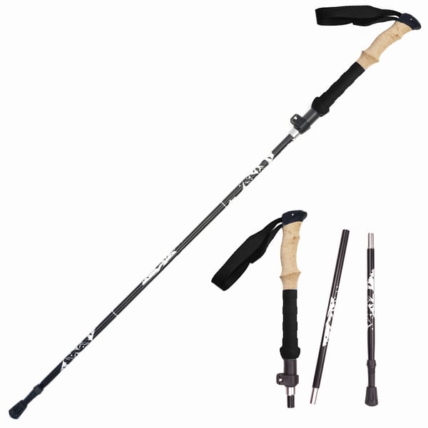 Retkeilysauva, jossa 5 osaa ja hyvä iskunvaimennus 2-pack
