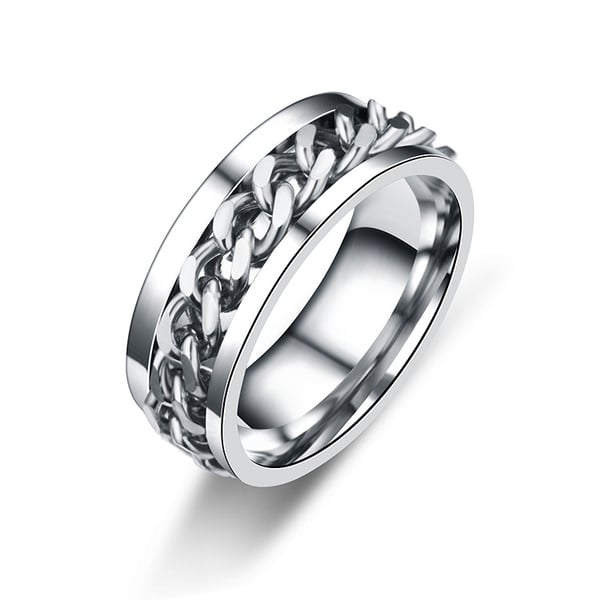 Antistressring med flaskeåpningsfunksjon sølv 20,7 mm Silver S