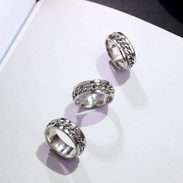 Antistressring med flaskeåpningsfunksjon sølv 20,7 mm Silver S