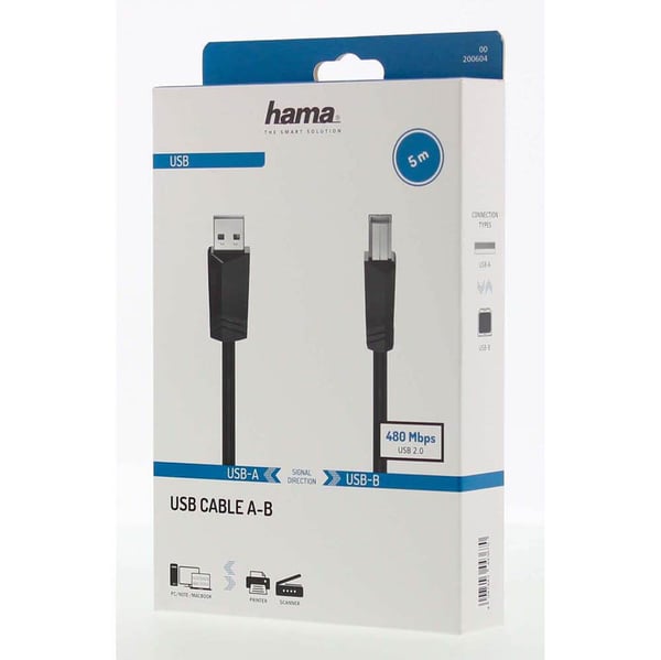 Kabel USB 2.0 480 Mbit/s 5m Svart