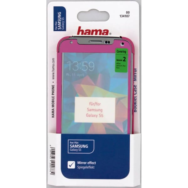 Samsung S5 Booklet Mirror Touchwindow Pink