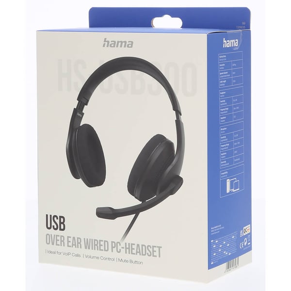 Headset PC Office Stereo Over-Ear HS-USB300 V2 Svart