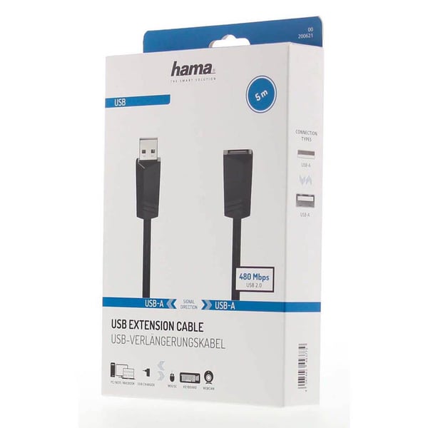 USB Forlengelseskabel 480 Mbit/s 5,0m Svart