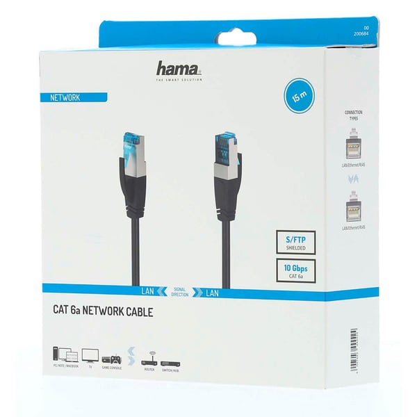 Cable Network CAT6a S/FTP 15.0m Black