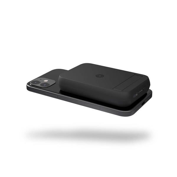 Magnetisk Qi Powerbank One Side 4000mAh, Qi-Genopladelig Sort