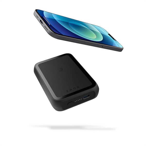 Magnetisk Qi Powerbank One Side 4000mAh, Qi-Genopladelig Sort
