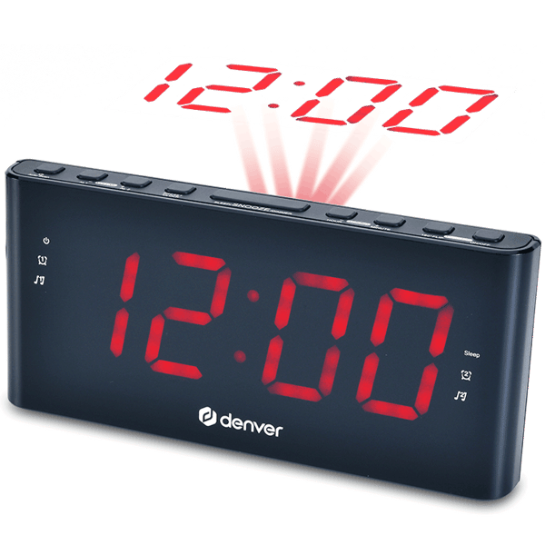 Clockradio med projektion og to alarmer