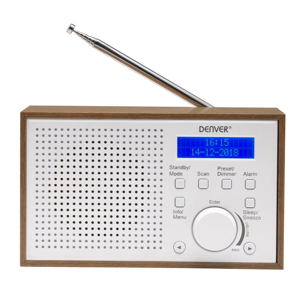 Radio FM DAB+ kelloherätys DAB-46W puu/valkoinen