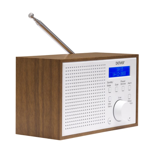 Radio FM DAB+ kelloherätys DAB-46W puu/valkoinen
