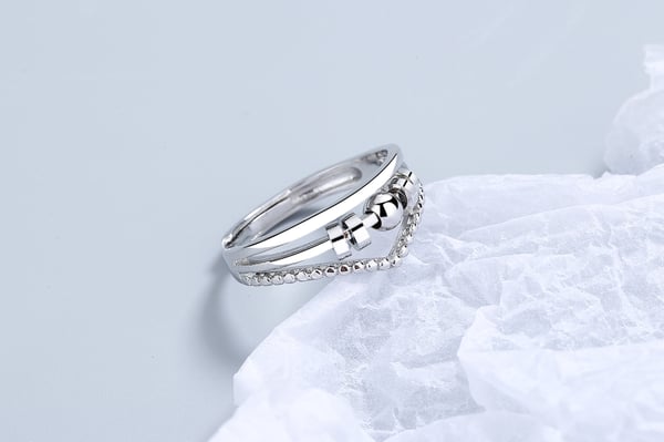 Justerbar antistressring med roterbare perler Silver