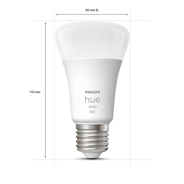 Hue White E27 A60 800lm 4-pak