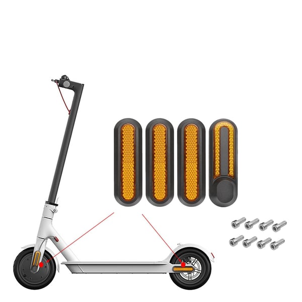 4-paknings reflekterende navdeksel for Xiaomi M365, PRO, PRO 2 og 1S - Beskyttelse og synlighet for elektriske scootere Orange