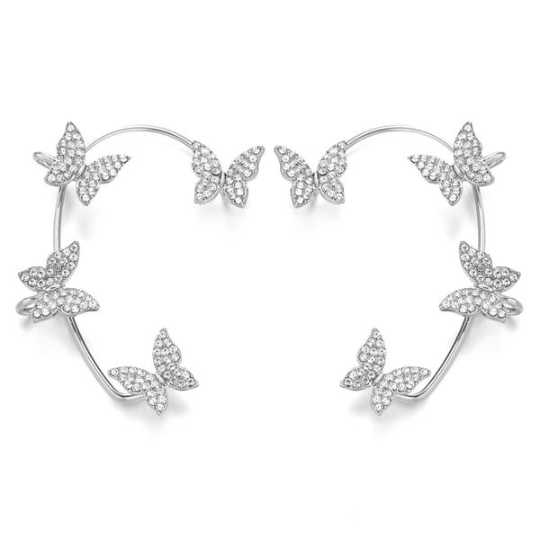 Øreclips med sommerfugle 1 par Silver Øreclips med sommerfugle 1 par Silver
