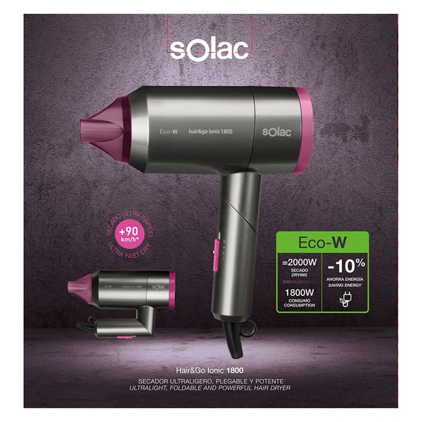Hårtørrer Foldbar Hair&Go Ionic 1800