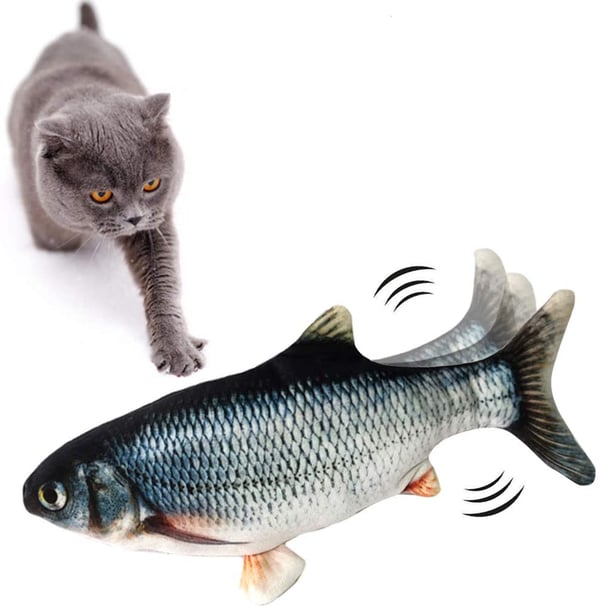 Interaktiivinen kissanlelu liikkuva kala Grey