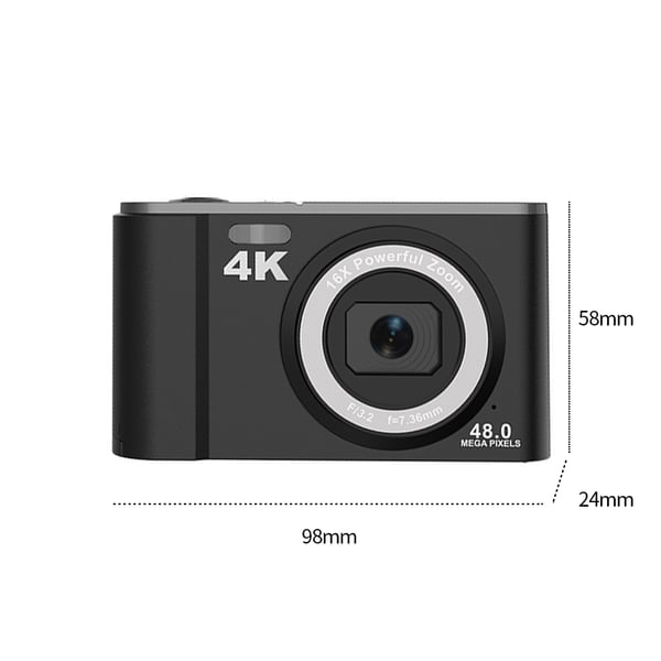 Digitalkamera 48MP 16x Zoom 4K Video Black