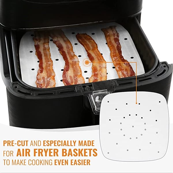 Air Fryer engangspapir firkantet 18 cm 100-pak White