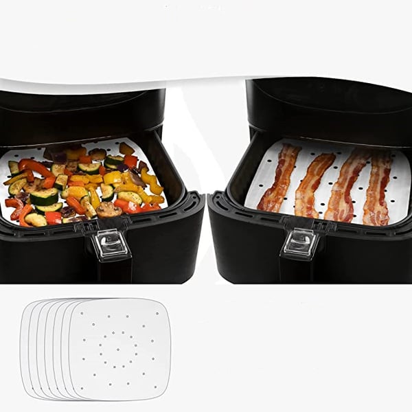 Air Fryer engangspapir firkantet 18 cm 100-pak White