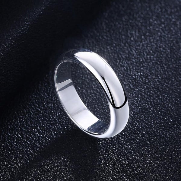 Enkel design ring rostfritt stål Silver