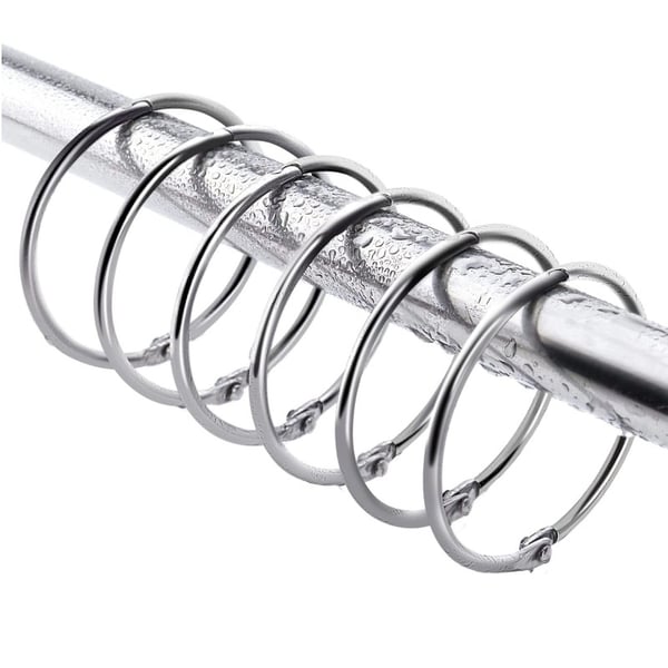 Ringer til dusjforheng og gardiner, 30 stk. Silver 60 mm