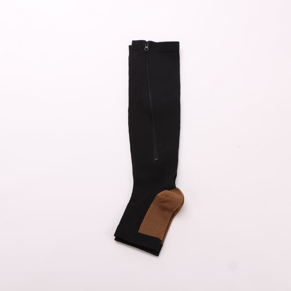 Kompressiosukat vetoketjulla 1 pari Black L/XL