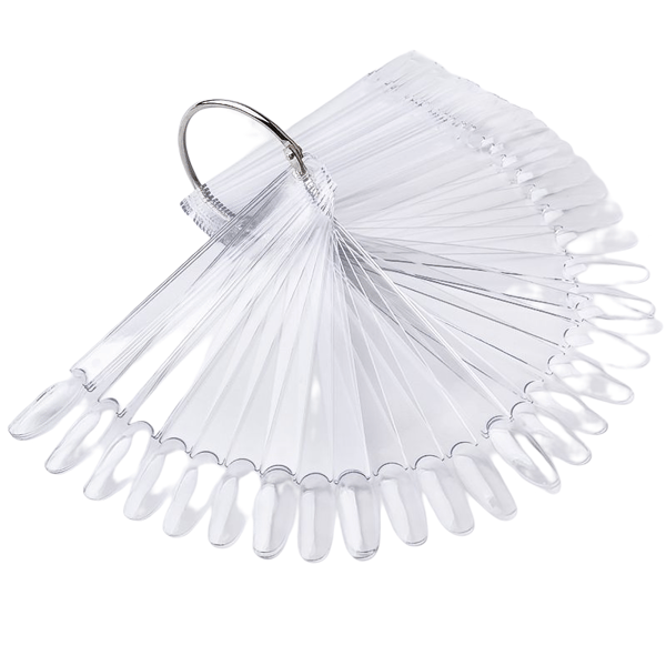Displaytips / display for neglelakkprøver 50 tips Transparent