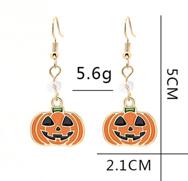 Halloween øreringe med græskar Yellow