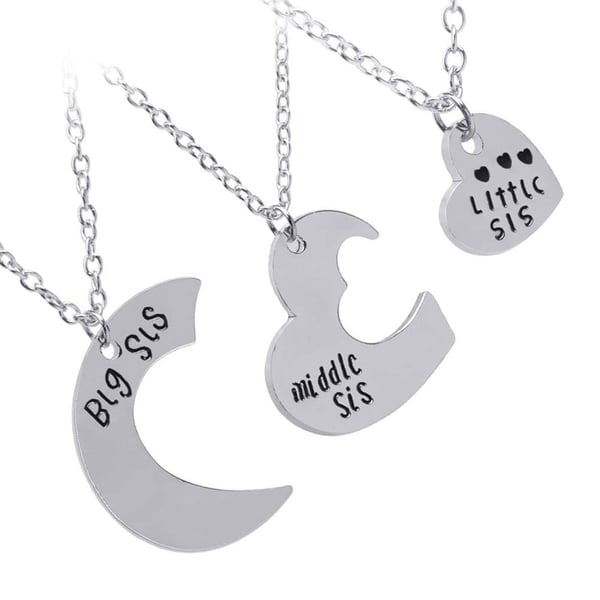 Halskjeder til søstrene "Big sis", "Middle sis" og "Little sis" Silver