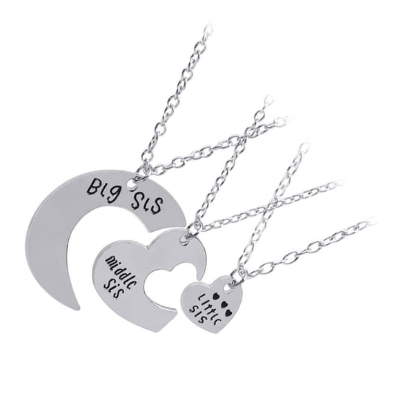 Halskjeder til søstrene "Big sis", "Middle sis" og "Little sis" Silver