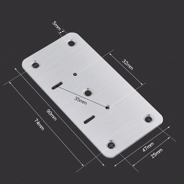 Reparasjonsplate for møbelhengsler 4-pak Silver