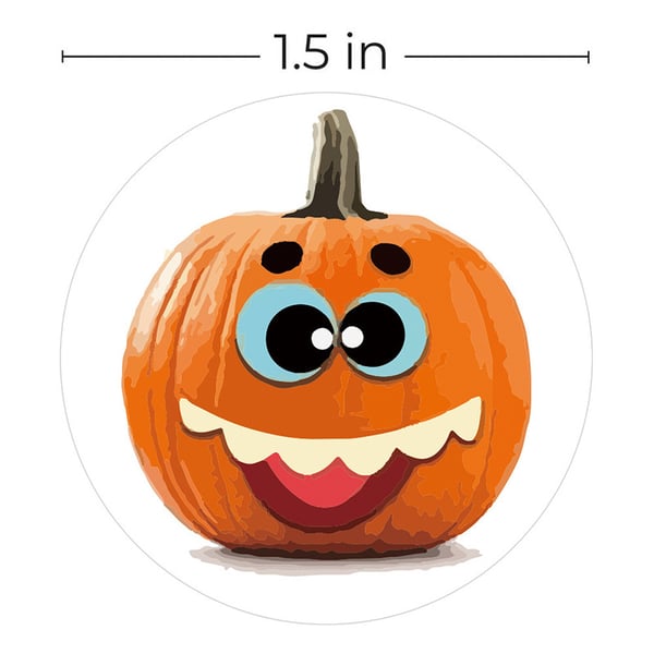 Halloween-klistremerker med gresskar 1 rull/500 stk Orange