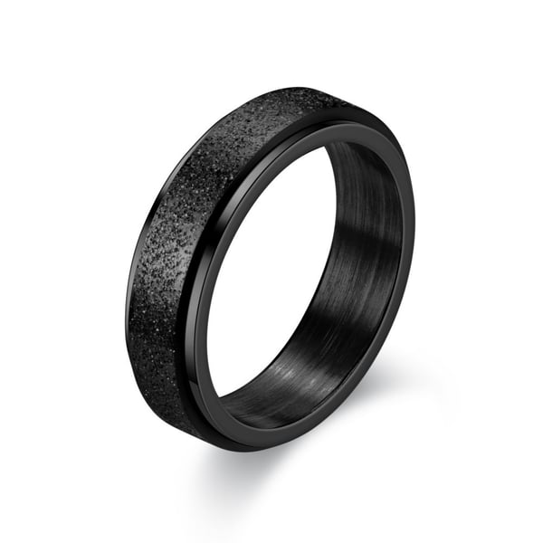 Ruostumattomasta teräksestä valmistettu anti-stress-rengas yksinkertainen muotoilu Black Ruostumattomasta teräksestä valmistettu anti-stress-rengas yksinkertainen muotoilu Black