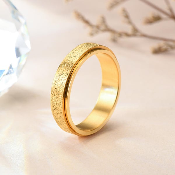 Glatt antistressring i rustfritt stål Gold