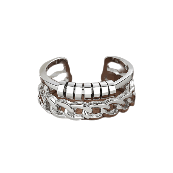 Justerbar antistressring med roterbare ringer Silver