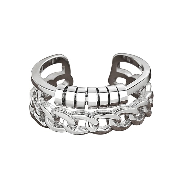 Justerbar antistressring med roterbare ringer Silver